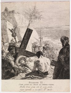 Via crucis - Station IX. Jésus tombe pour la troisième fois - Giovanni Domenico Tiepolo