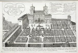 Vue des jardins et du palais du Grand-Duc de Toscane, Rome - Giovanni Domenico de