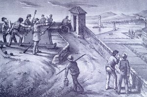 Défense de Livourne depuis le Fort San Pietro, gravure - Giovanni Fattori