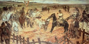 Marquage des jeunes taureaux en Maremma