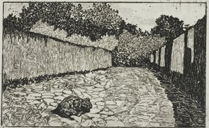 Petite rue à la périphérie de Florence avec chiot - Giovanni Fattori