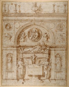 Conception pour un tombeau mural à la manière étrusque - Giovanni Francesco (c.1488 1528) Penni