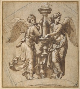 Victoire embrassant un candélabre - Giovanni Francesco (c.1488 1528) Penni