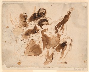 Étude de quatre figures, pour le retable de l