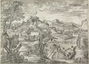 Paysage avec un joueur de luth - Giovanni Francesco Grimaldi