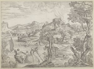 Paysage avec joueur de luth