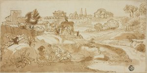 Vue de Rome, avec la via Appia