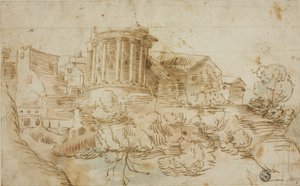 Vue du temple de Vesta, Tivoli
