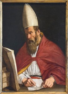 Évêque canonisé, peut-être saint Augustin