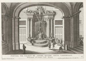 Fontaine dans la cour du Palazzo Massimo di Rignano à Rome - Giovanni Francesco Venturini
