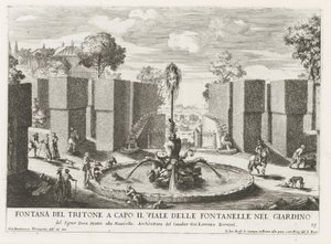 Fontaine avec triton dans les jardins de la Villa Celimontana à Rome - Giovanni Francesco Venturini
