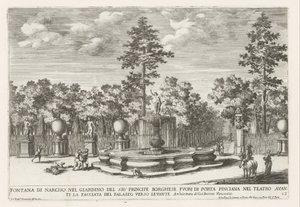 Fontaine de Narcisse dans la Villa Borghese à Rome - Giovanni Francesco Venturini