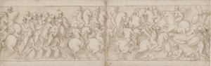 Marc Aurèle part sur un quai avec infanterie et cavalerie (CVIII); les Sarmates sont repoussés par les Romains avancés (CIX)