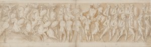 Cavalerie romaine (LXV); une tête coupée (interprétée comme un prisonnier par Guerra) et un prisonnier allemand sont amenés devant l