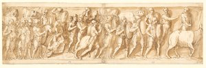 Romains en Marche (XXXVI) ; Marc Aurèle, Pompée et un Assistant Regardent la Marche (XXXVII) ; une Halte pendant la Marche (XXXVIII)
