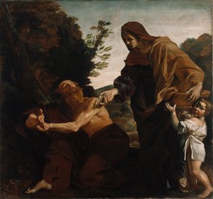 Élie recevant du pain de la veuve de Zarepath, 1621-24 - Giovanni Lanfranco
