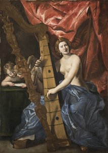Vénus jouant de la harpe