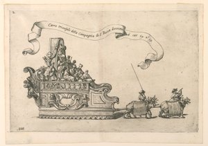 Char Triomphal de la Compagnie de Saint Roch, Reggio, Italie. Planche 2b de A. Isacchi, "Relatione di Alfonso Isachi intorno l