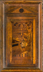 Chœur canonial en bois, incrusté par Giovanni Maria Platina 1484, Stallo supérieur - Giovanni Maria Platina