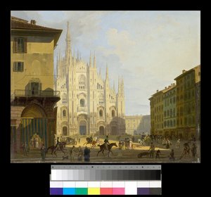 Vue de la Piazza Duomo à Milan