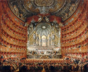Fête musicale donnée par le cardinal de La Rochefoucauld au Teatro Argentina à Rome en 1747