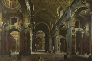 Intérieur de la basilique Saint-Pierre à Rome, avant 1742