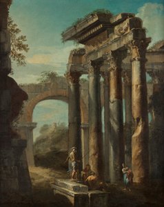 Paysage de ruines romaines