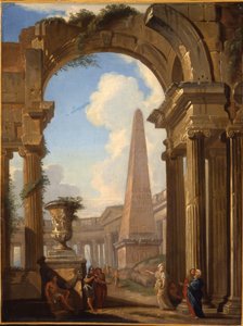 Caprices de ruines romaines avec figures