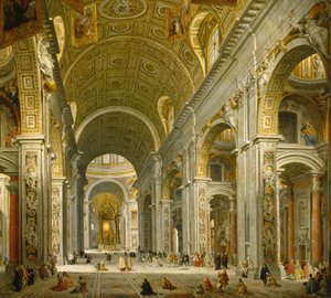 Intérieur de Saint-Pierre, Rome, 1750