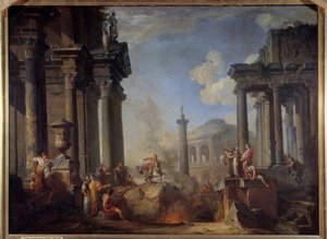 Marcus Curtius se jetant dans le gouffre
