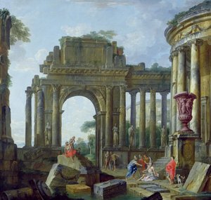 Ruines romaines avec le Belisarius aveugle