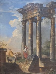 Ruines avec bergers