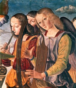 Anges avec instruments (détail)
