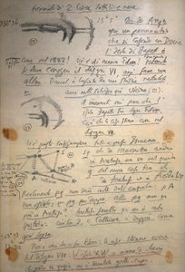Manuscrit de Giovanni Schiaparelli (1835-1910) avec des notes sur les études de Mars réalisées entre 1888 et 1891