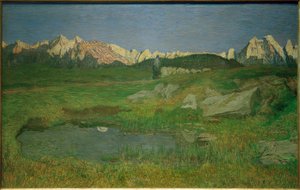 Paysage alpin au coucher du soleil
