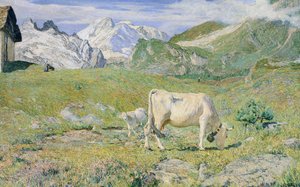 Pâturages de printemps par Giovanni Segantini (1858-1899)