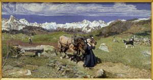 Les montagnes des Alpes au printemps (1879) - Giovanni Segantini