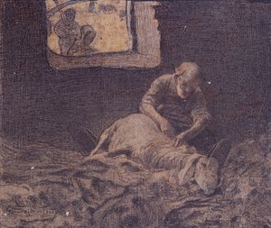 Le tondeur de moutons - Giovanni Segantini
