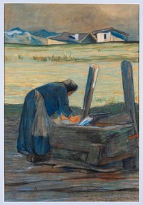 Laveuse à la fontaine - Giovanni Segantini