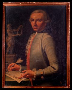 Portrait du compositeur et harpiste autrichien Christian Joseph Lidarti (1730-1793) Peinture de Giovanni Stella. 18ème siècle. Bologne, Musée Civique Bibliographique - Giovanni Stella