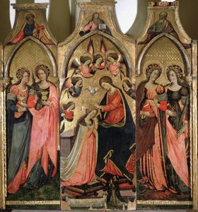 Triptyque du Couronnement de la Vierge - Peinture de Giovanni da Gaeta (actif vers 1449-1472) 15ème siècle Gaeta, musée diocésain