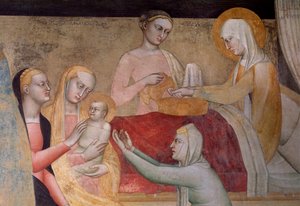La vie de la Vierge : la naissance de Marie (détail) - Giovanni da Milano