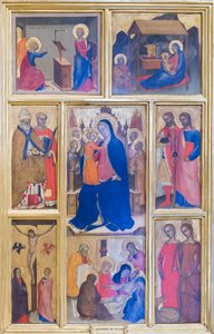 Vierge Marie et enfant avec des saints et des scènes de la vie du Christ - Giovanni da Milano