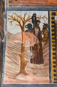 Histoires de la Passion du Christ : Judas, après avoir trahi Jésus pour trente deniers, se pend