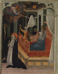 Sainte Catherine de Sienne suppliant le Christ de ressusciter sa mère