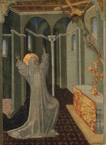 Sainte Catherine de Sienne recevant les stigmates, vers 1447-65 - Giovanni di Paolo