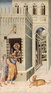 Saint Jean-Baptiste en prison visité par deux disciples, 1455-60