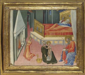 La naissance de Saint Jean-Baptiste Panneau de prédelle, 1454 - Giovanni di Paolo