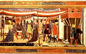 Frontal du Cassone Adimari, détail de la section droite, c.1450 (détail)