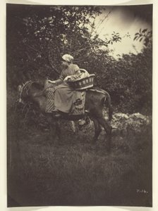 Paysanne montant un âne - Giraudon